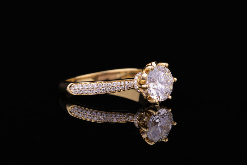 The Floral Rome — Round cut engagement ring by Diamond Touch Toronto