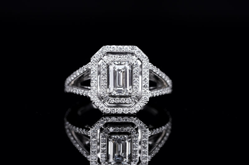 Emerald Split Shank Style — Emerald cut engagement ring by Diamond Touch Toronto