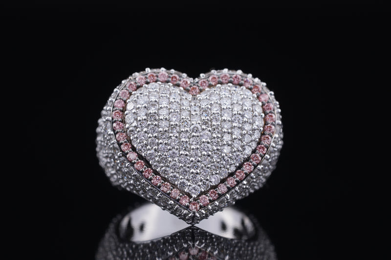 Iced Out Heart Ring — Heart cut engagement ring by Diamond Touch Toronto